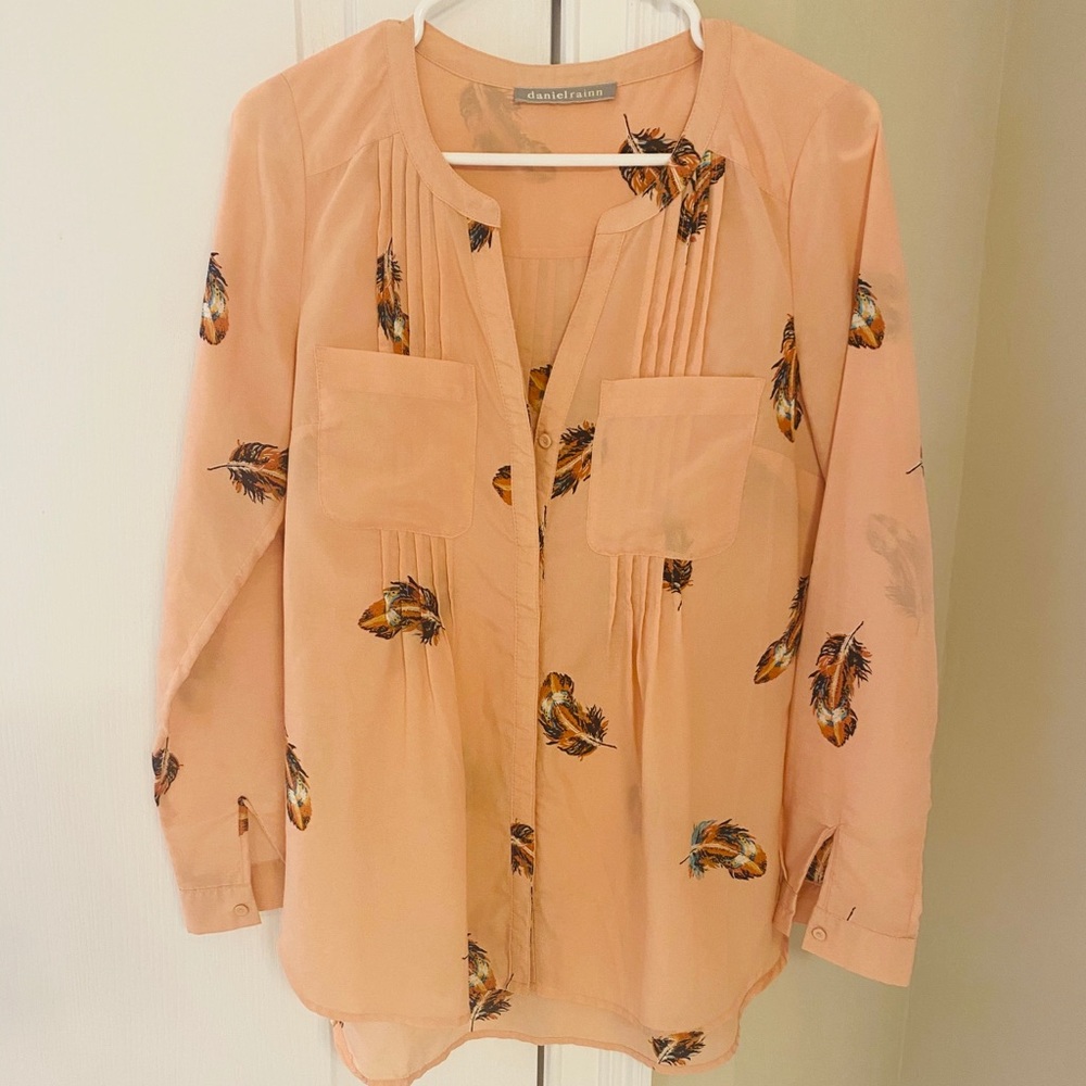 Daniel Rainn Pink feather shirt